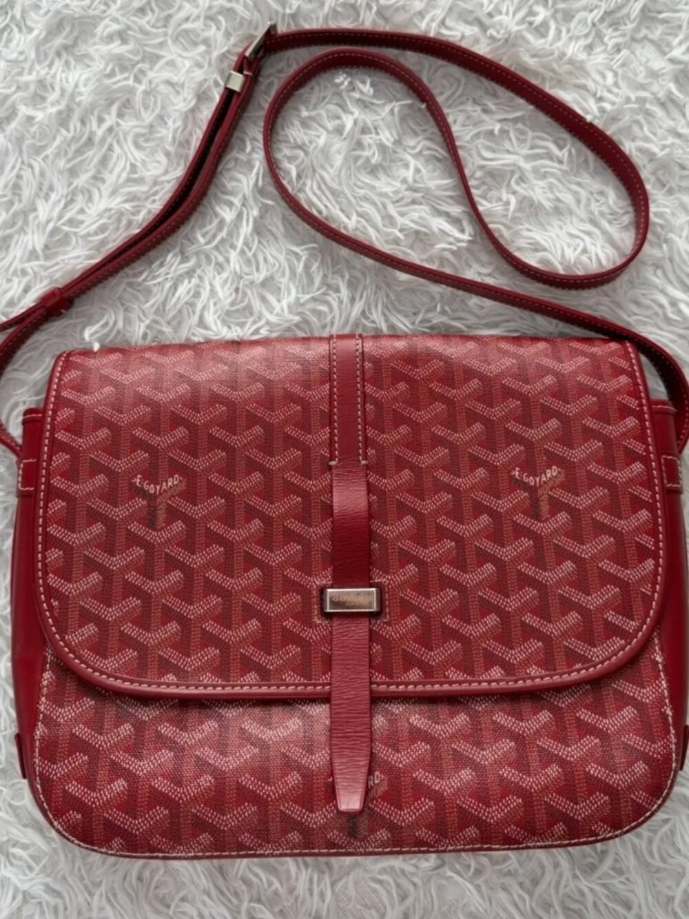GOYARD Goyardine Belvedere II PM Messenger Bag in Red